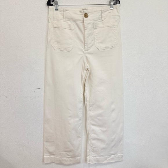 Anthropologie Maeve The Colette Full-Length Wide-Leg Jeans Ivory Cream Size 31 - Picture 5 of 7